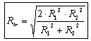 Rr = pierw((2*R1^2*R2^2)/(R1^2+R2^2))
